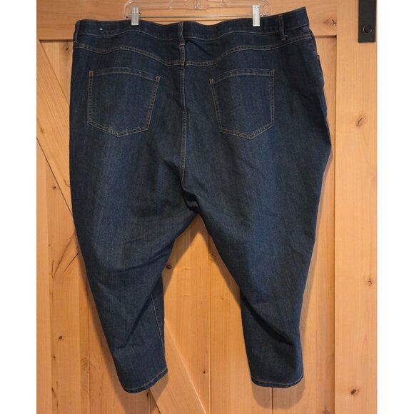 New! Catherines Women's 30W Capri Jeans Blue Elastic Comfort Waist Denim 48x21" - Picture 2 of 12